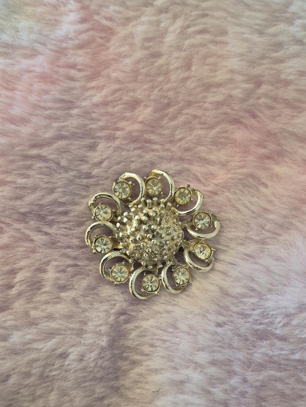 Silver Tone Floral Crystal Brooch - Women Jewelry